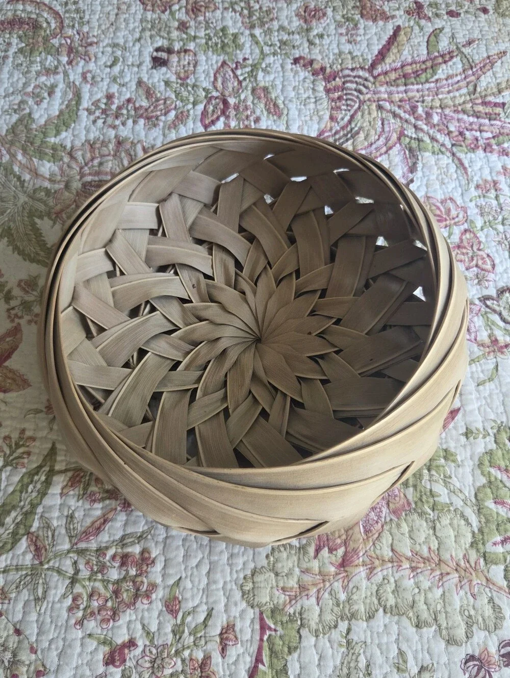 Handwoven Natural Palm Frond Decorative Basket - Natural